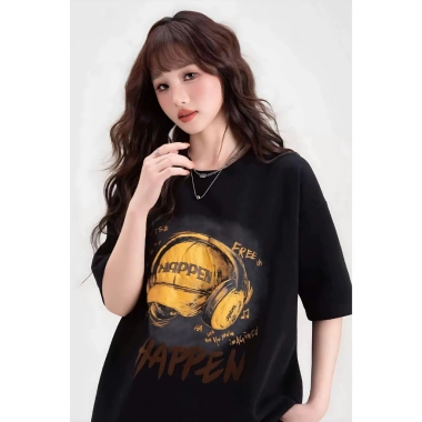 Áo thun unisex 2.025 hình mũ HAPPEN chất liệu vải cao cấp Local Brand RTOML - Giá ưu đãi 69.000₫