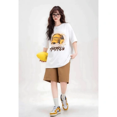 Áo thun unisex 2.025 hình mũ HAPPEN chất liệu vải cao cấp Local Brand RTOML - Giá ưu đãi 69.000₫