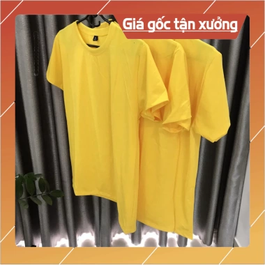 Áo thun unisex cổ tròn tay ngắn màu vàng - FREE thiết kế in ấn, giá 38.000đ 3