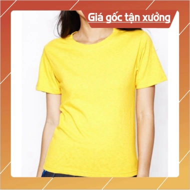 Áo thun unisex cổ tròn tay ngắn màu vàng - FREE thiết kế in ấn, giá 38.000đ 7