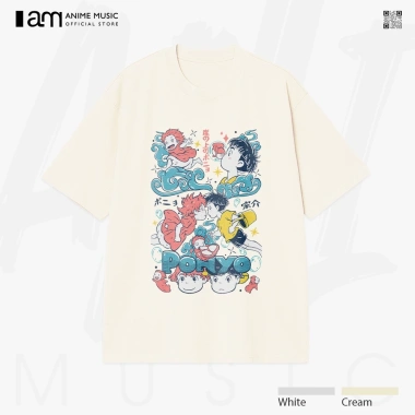 Áo thun unisex Ghibli Ponyo art oversized 100% cotton ngắn tay - Giá chỉ 220.000₫