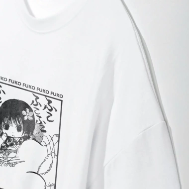 Áo thun unisex oversize cotton Hozuki White Zashiki Warashi, ngắn tay mát, 220.000₫
