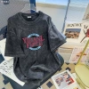 Áo Thun Unisex Phom Rộng Nâu Rửa Xám Vintage In Chữ Trendy Streetwear Chất Mềm Cao Cấp 69k