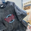 Áo Thun Unisex Phom Rộng Nâu Rửa Xám Vintage In Chữ Trendy Streetwear Chất Mềm Cao Cấp 69k 2