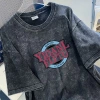 Áo Thun Unisex Phom Rộng Nâu Rửa Xám Vintage In Chữ Trendy Streetwear Chất Mềm Cao Cấp 69k 9