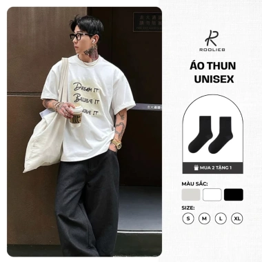 Áo thun Unisex Roolieb Dreamit form rộng, thời trang mát mẻ - chỉ 199k