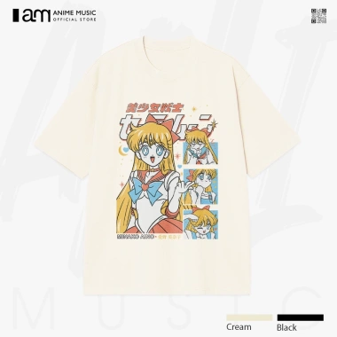 Áo thun Unisex Sailor Moon Minako Aino Kawaii Oversized Cotton ngắn tay - 220k