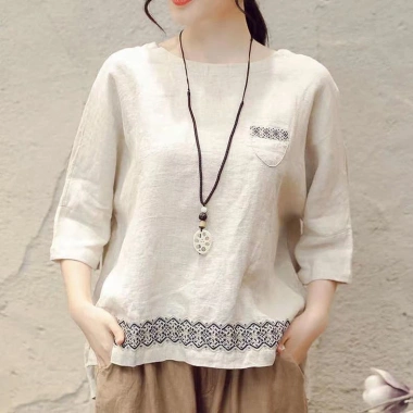 Áo Thun Vải Lanh Cotton Ba Phần Tay Rời M-4XL 2.023 - Retro Mùa Hè Dân Tộc, Kích Thước Lớn, Giá Ưu Đãi 208.440₫ 10 Áo Thun Vải Lanh Cotton Ba Phần Tay Rời M-4XL 2.023 - Retro Mùa Hè Dân Tộc, Kích Thước Lớn, Giá Ưu Đãi 208.440₫ 10
