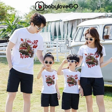 Áo thun Việt Nam BabyloveGO cotton mềm mịn, cổ tròn basic, thoáng mát - Giá 109.000₫