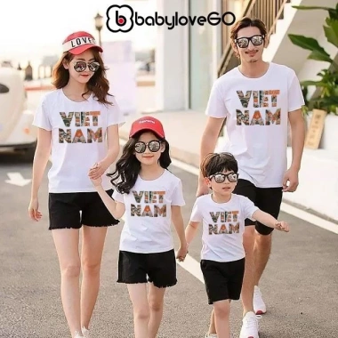 Áo thun Việt Nam BabyloveGO cotton mềm mịn, cổ tròn basic, thoáng mát - Giá 109.000₫