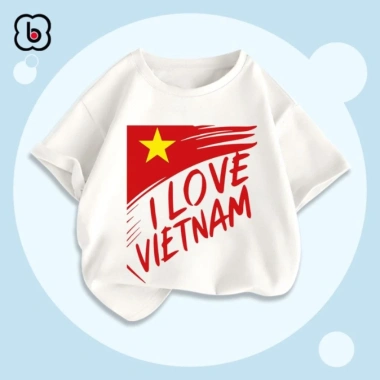 Áo thun Việt Nam BabyloveGO cotton mềm mịn, cổ tròn basic, thoáng mát - Giá 109.000₫