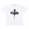 Áo thun Vivienne Westwood 2.024 nữ thiết kế in hình Sao Thổ ngắn tay cao cấp, thoải mái, phù hợp cặp đôi VV109 8