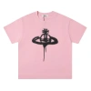 Áo thun Vivienne Westwood 2.024 nữ thiết kế in hình Sao Thổ ngắn tay cao cấp, thoải mái, phù hợp cặp đôi VV109 9
