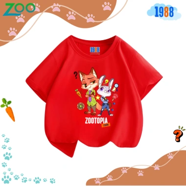 Áo thun ZooTopia 2 cho bé - áo phông nhiều màu, size 15-60kg, giá 90.000 VND