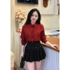 Áo tơ hoa nhiều màu tay bồng MQ Boutique nữ - Đính hoa thủ công, sơ mi công sở sắc 6
