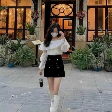 Áo tơ mềm trễ vai tay nhấn bèo - Siêu mát, giảm giá tới 22% chỉ 124.200₫ 7
