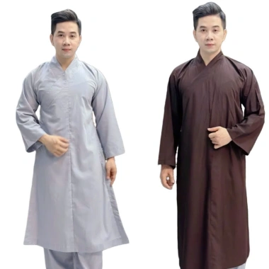 Áo Tràng Phật Tử Đi Chùa Vải Kate Lụa Mềm Không Thêu Nam Nữ Giá 140.000đ Áo Tràng Phật Tử Đi Chùa Vải Kate Lụa Mềm Không Thêu Nam Nữ Giá 140.000đ
