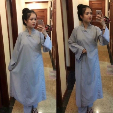 Áo Tràng Phật Tử Đi Chùa Vải Kate Lụa Mềm Không Thêu Nam Nữ Giá 140.000đ 3 Áo Tràng Phật Tử Đi Chùa Vải Kate Lụa Mềm Không Thêu Nam Nữ Giá 140.000đ 3