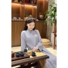Áo Tràng Phật Tử Đi Chùa Vải Kate Lụa Mềm Không Thêu Nam Nữ Giá 140.000đ 5