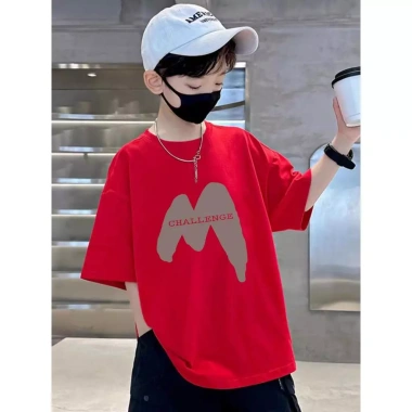 Áo trẻ em cotton thoải mái, thiết kế wing, size lớn hơn, mùa hè vui vẻ