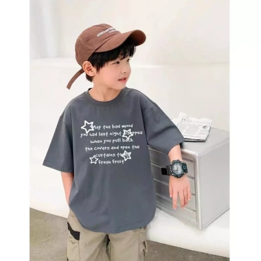 Áo trẻ em dáng rộng, hoa, phong cách Hàn, ngắn tay mùa hè cho bé trai và bé gái 7