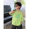 Áo trẻ em lửng hàn cotton in chữ, rộng thoải mái, dễ phối - Giá chỉ 143.332 VND 6