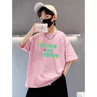 Áo trẻ em lửng hàn cotton in chữ, rộng thoải mái, dễ phối - Giá chỉ 143.332 VND