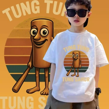Áo trẻ em thiết kế vui, in hình, ngắn tay, chống co, thoáng mát cotton, cỡ 90-150cm - Giá chỉ 85.999₫