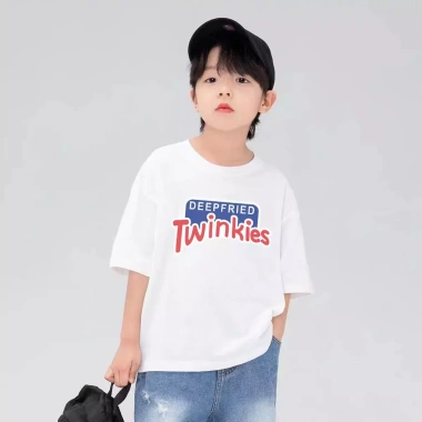 Áo trẻ em unisex 100% cotton, in hình cổ tròn, dáng rộng vừa vặn, ngắn tay cho bé 1-13 tuổi - Giá chỉ 143.332 VND