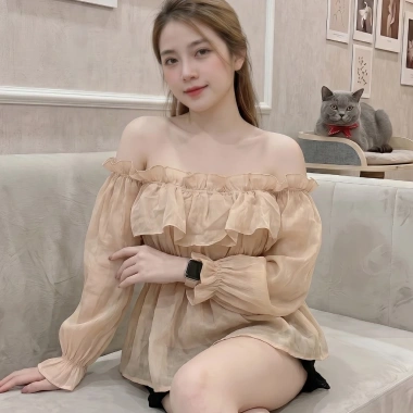 Áo trễ vai bánh bèo 2 lớp nhiều màu - Siêu nhẹ, thời trang, Giá chỉ 106.500₫ 3