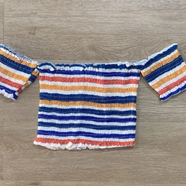 Áo trễ vai croptop 7 sắc cầu vồng hở eo sexy - Giá chỉ 71.710 VND, giảm tới 20%