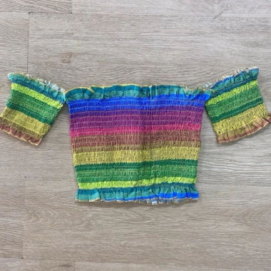 Áo trễ vai croptop 7 sắc cầu vồng hở eo sexy - Giá chỉ 71.710 VND, giảm tới 20%