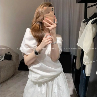 Áo trễ vai DONE MOCY LALASTUDIO - Tiểu thư sang chảnh, chất thô mềm, chỉ 297k 2 Áo trễ vai DONE MOCY LALASTUDIO - Tiểu thư sang chảnh, chất thô mềm, chỉ 297k 2