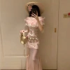 Áo trễ vai in hoa kiểu Pháp cổ điển cho nữ - Mùa hè không tay thời trang 7