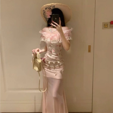 Áo trễ vai in hoa kiểu Pháp cổ điển cho nữ - Mùa hè không tay thời trang 7