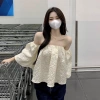 Áo trễ vai nữ form rộng hack dáng bồng xoè tiểu thư QCCC babydoll hottrend Hàn Quốc NGOMINH SP111 giá 149k 2
