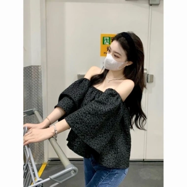 Áo trễ vai nữ form rộng hack dáng bồng xoè tiểu thư QCCC babydoll hottrend Hàn Quốc NGOMINH SP111 giá 149k