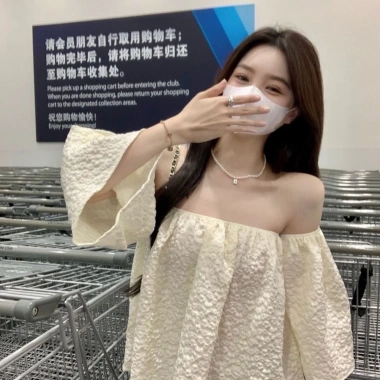 Áo trễ vai nữ form rộng hack dáng bồng xoè tiểu thư QCCC babydoll hottrend Hàn Quốc NGOMINH SP111 giá 149k
