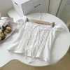 Áo Trễ Vai Ren Bèo Buộc Nơ - Xếp Li Tôn Dáng Nữ Hàn Quốc Giá 155k 6