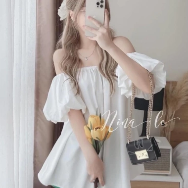 Áo trễ vai tay bồng mềm mại, giảm giá 20% chỉ 82.800đ - Loại Đẹp 5 Áo trễ vai tay bồng mềm mại, giảm giá 20% chỉ 82.800đ - Loại Đẹp 5