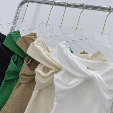 Áo trễ vai xốp xoắn chéo sexy, thiết kế quyến rũ, giảm giá, chỉ 103.500đ cho nữ thời trang