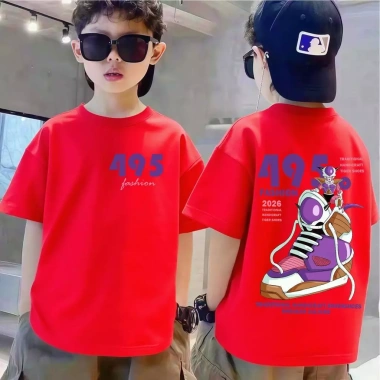 Áo tròn cổ mùa hè cho bé 3‑14 tuổi, thoải mái 90‑150 cm, giảm giá tới 18%