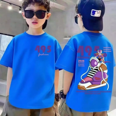 Áo tròn cổ mùa hè cho bé 3‑14 tuổi, thoải mái 90‑150 cm, giảm giá tới 18%