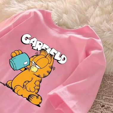 Áo tròn cổ rộng tay cotton bé gái mùa hè - Hình đơn thoáng mát, giá 143.332 VND