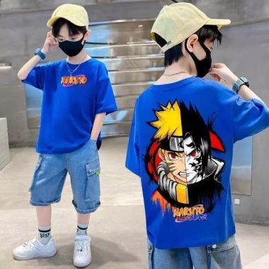 Áo trơn cổ tròn cotton thời trang đường phố đơn giản cho trẻ em nam nữ SASKE NARUTO 143.332đ