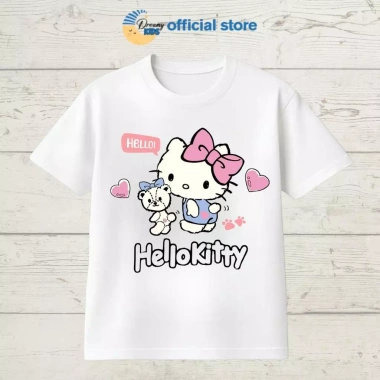 Áo tròn cotton Hello cho bé gái Kitty - Mềm mại, 9-34kg, giảm giá 18% còn 85.999₫