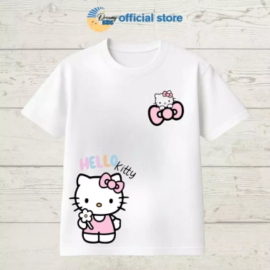 Áo tròn cotton Hello cho bé gái Kitty - Mềm mại, 9-34kg, giảm giá 18% còn 85.999₫