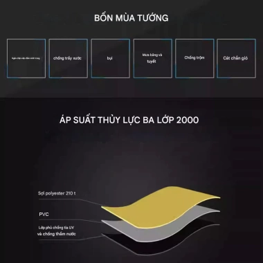 Áo Trùm Xe Máy KADEMI CTV010 Chống Nước, Nắng, Bụi, Bảo Vệ Xe Ga, Mô Tô Ngoài Trời 7