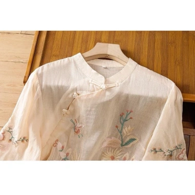 Áo Trung Hoa Vintage thêu tay thanh lịch - Giá 303.507₫, ưu đãi 2.025 5