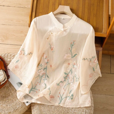Áo Trung Hoa Vintage thêu tay thanh lịch - Giá 303.507₫, ưu đãi 2.025 10